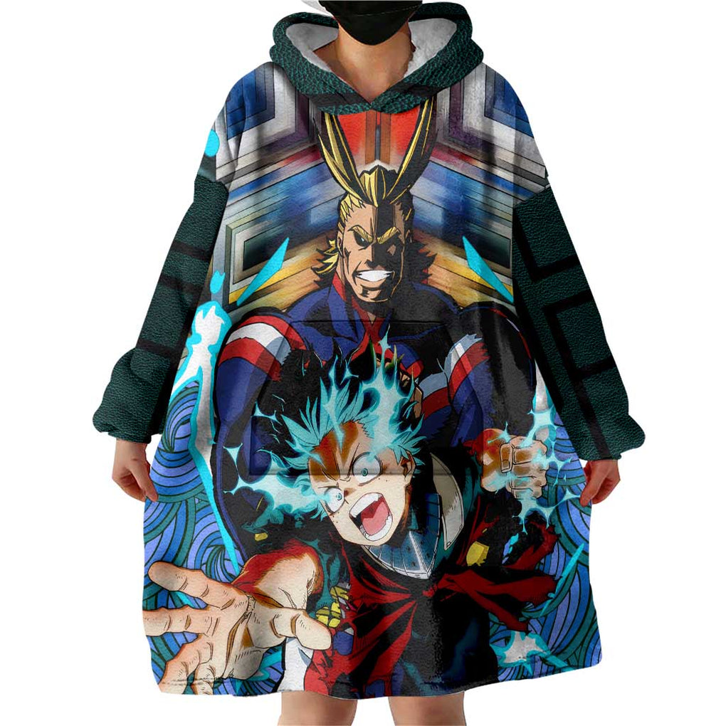Trippy Deku x All Might My Hero Academia Wearable Blanket Hoodie Trippy Style
