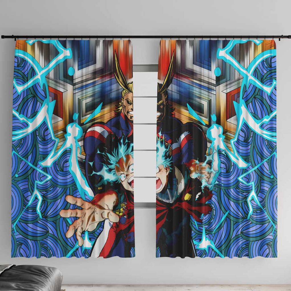 Trippy Deku x All Might My Hero Academia Window Curtain Trippy Style