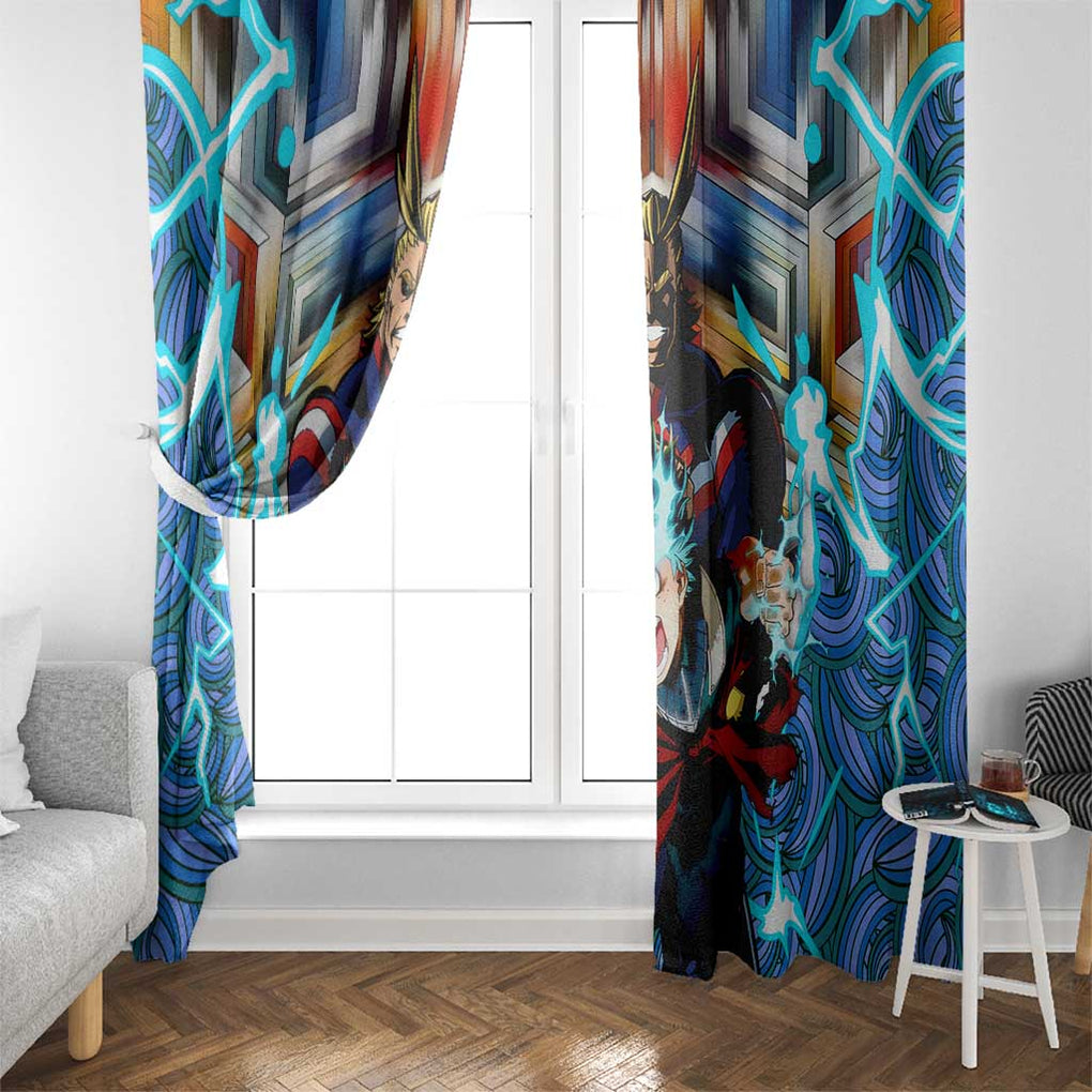 Trippy Deku x All Might My Hero Academia Window Curtain Trippy Style