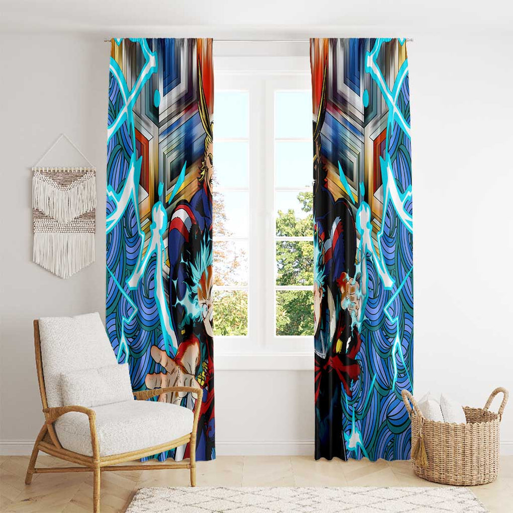 Trippy Deku x All Might My Hero Academia Window Curtain Trippy Style