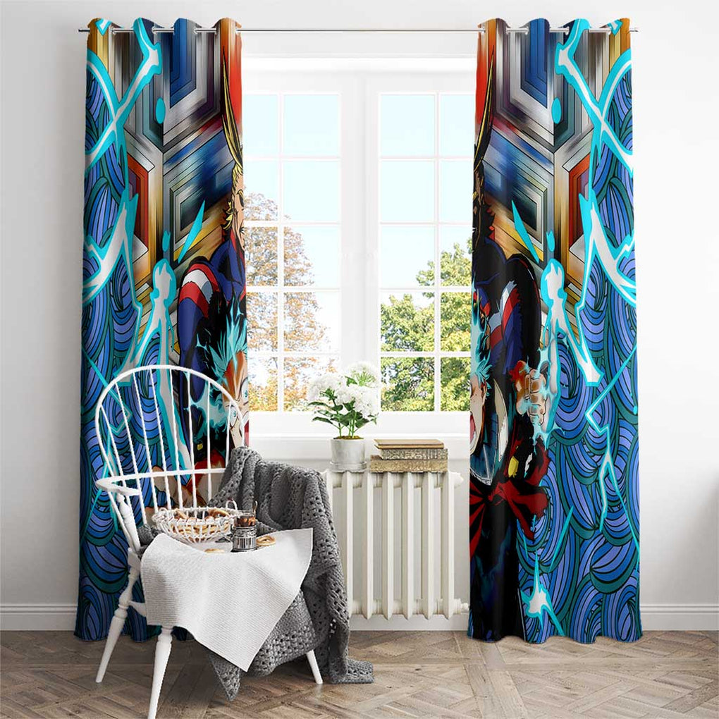 Trippy Deku x All Might My Hero Academia Window Curtain Trippy Style