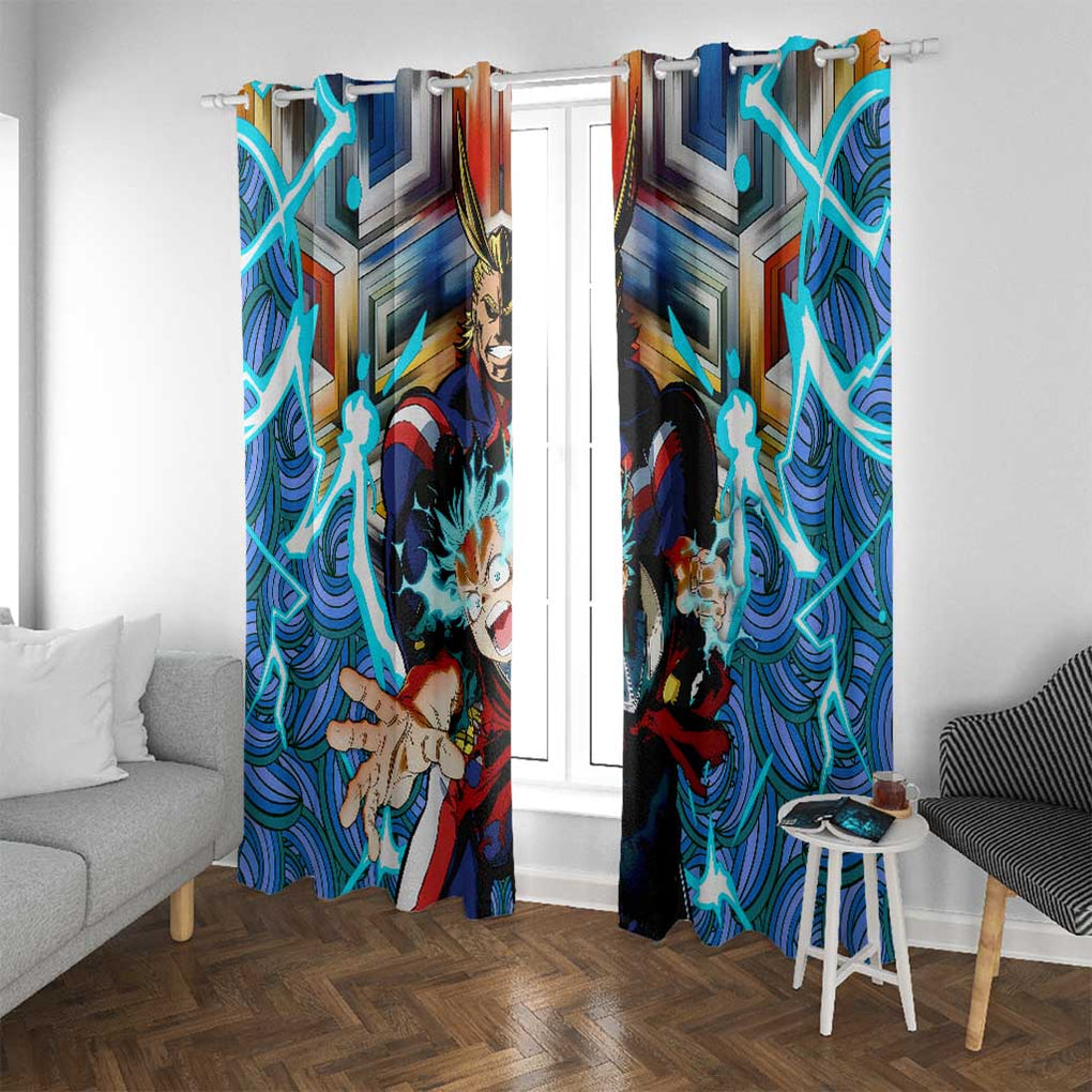 Trippy Deku x All Might My Hero Academia Window Curtain Trippy Style
