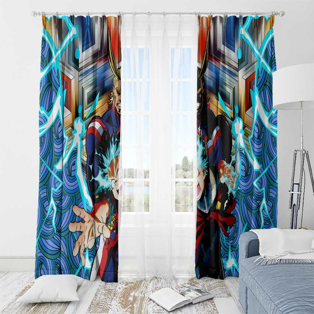 Trippy Deku x All Might My Hero Academia Window Curtain Trippy Style