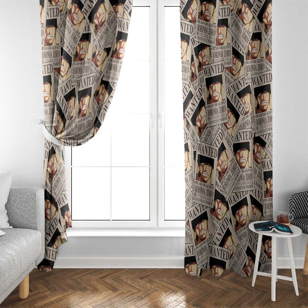 Roronoa Zoro Wanted - One Piece Window Curtain Anime Style