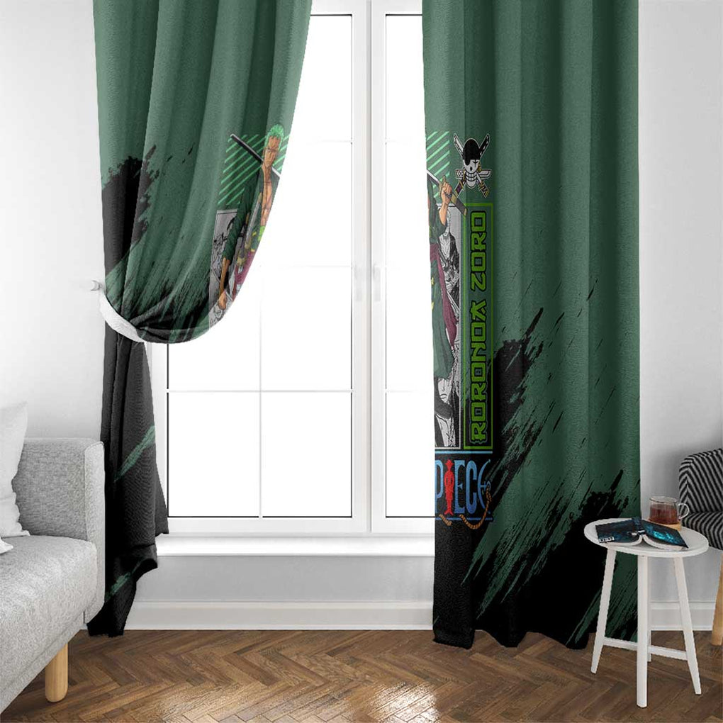 Roronoa Zoro Mix Manga - One Piece Window Curtain Anime Style
