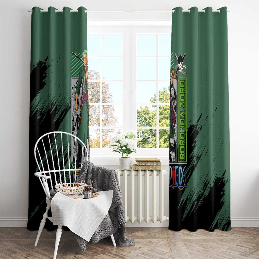 Roronoa Zoro Mix Manga - One Piece Window Curtain Anime Style