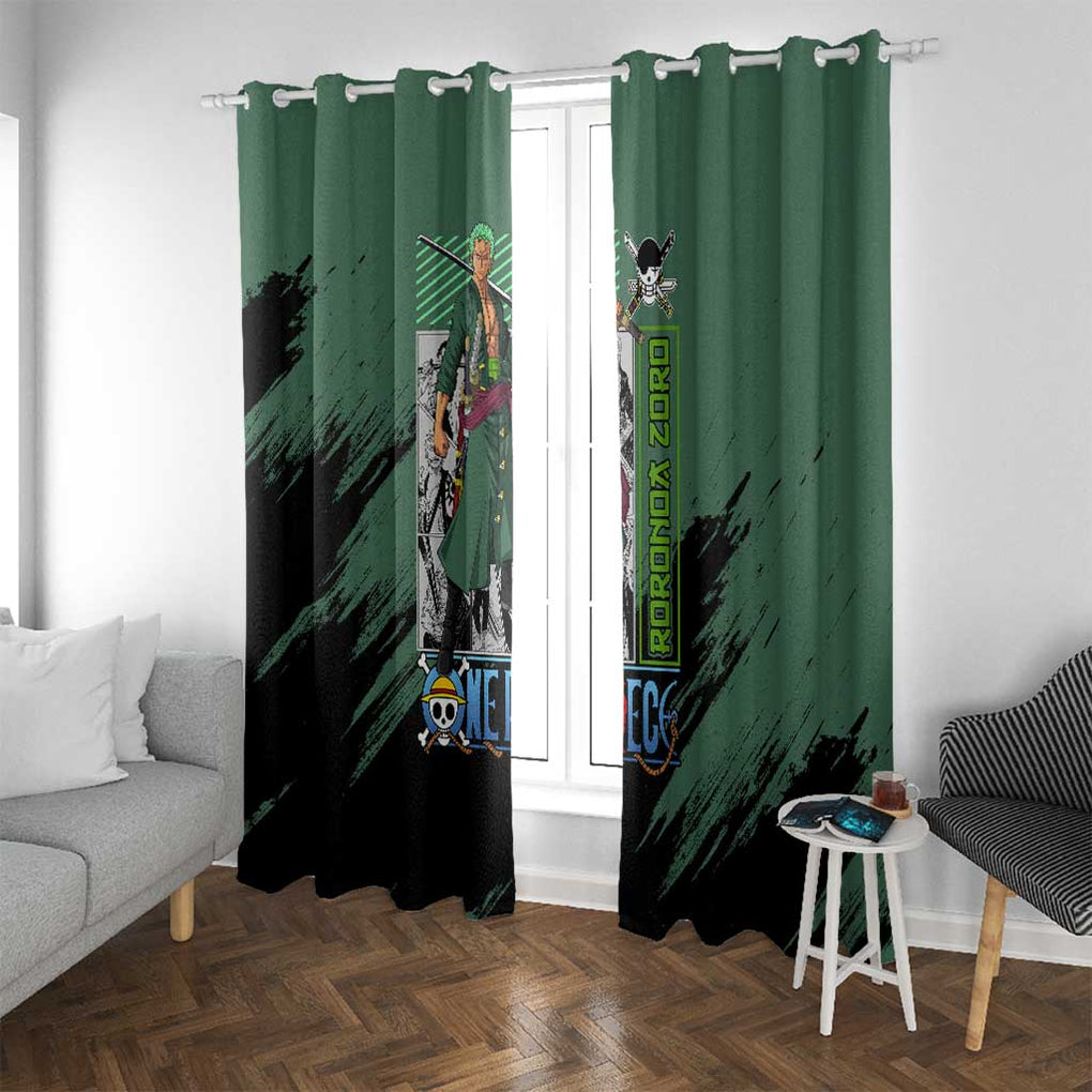 Roronoa Zoro Mix Manga - One Piece Window Curtain Anime Style