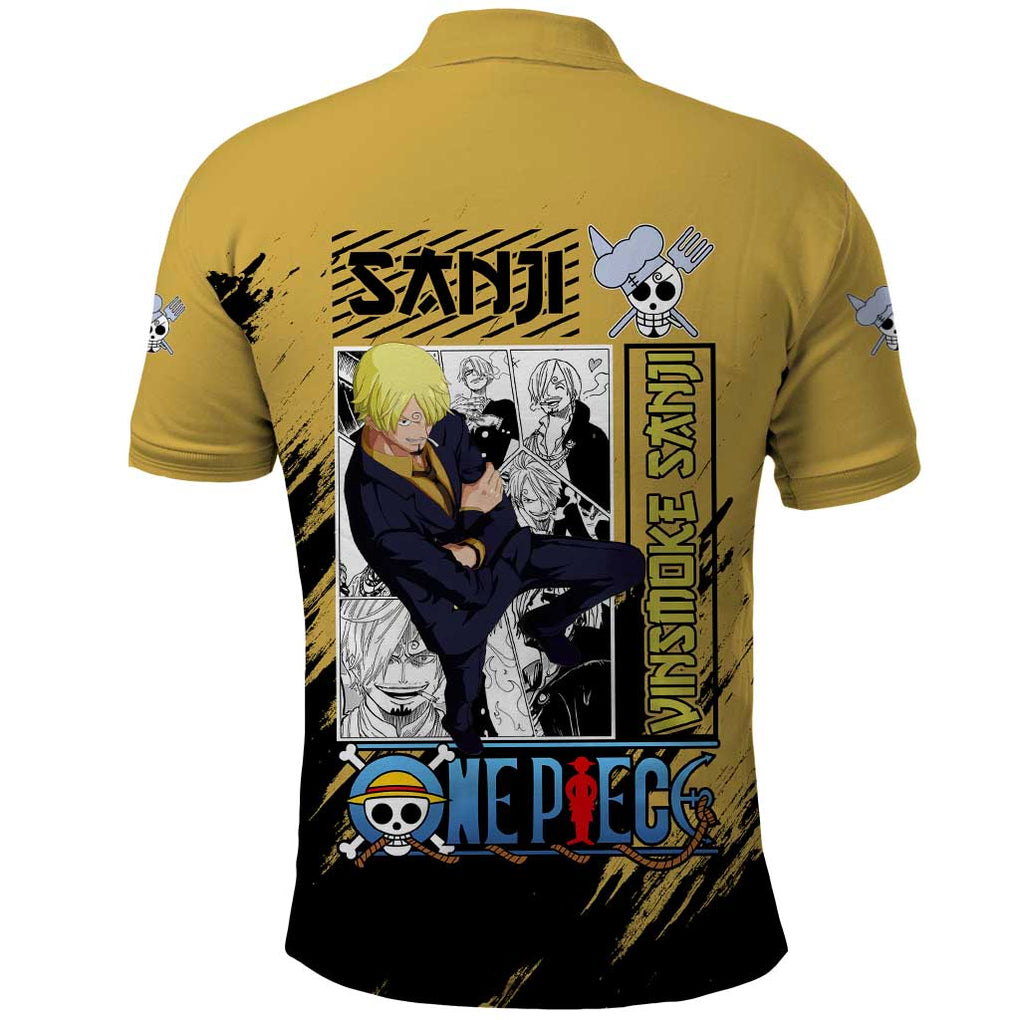 Sanji Mix Manga - One Piece Polo Shirt Anime Style