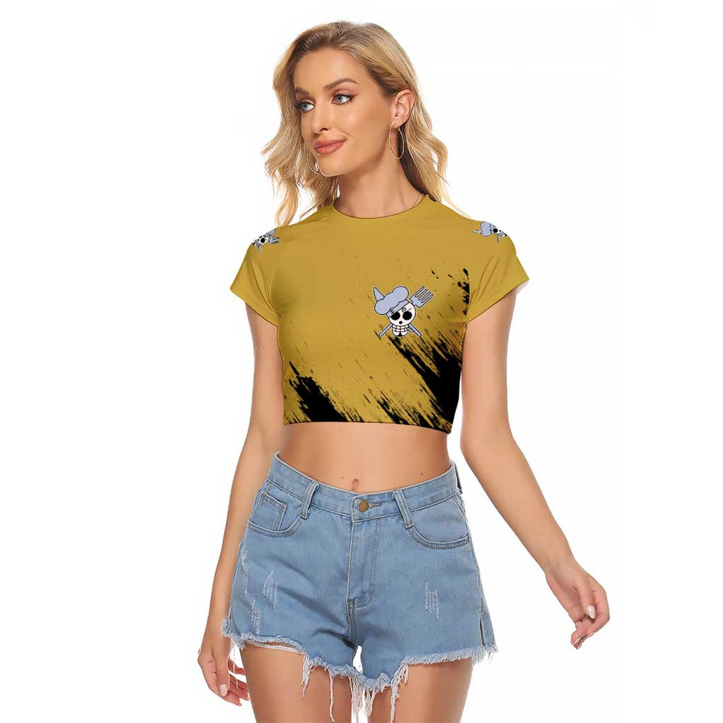 Sanji Mix Manga - One Piece Raglan Cropped T Shirt Anime Style