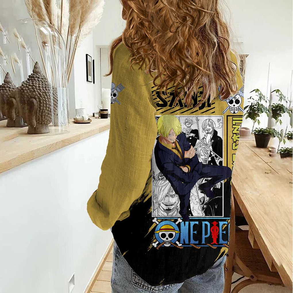 Sanji Mix Manga - One Piece Women Casual Shirt Anime Style