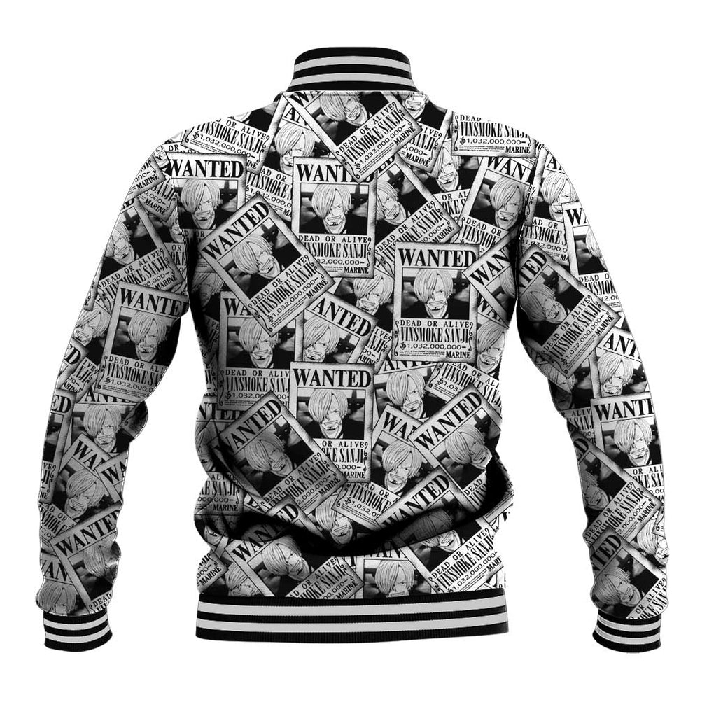 Sanji Wanted - One Piece Baseball Jacket Anime Style
