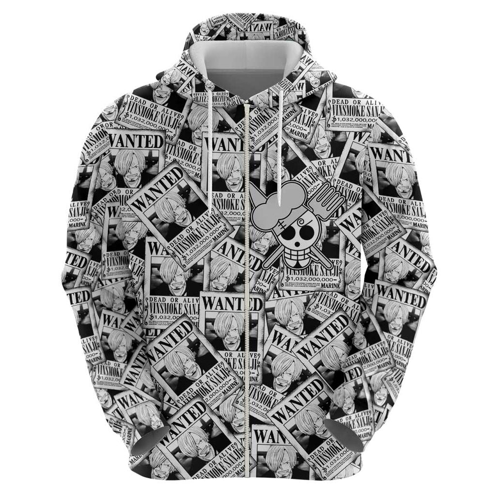 Sanji Wanted - One Piece Hoodie Anime Style
