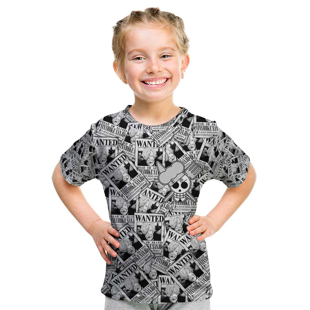 Sanji Wanted - One Piece Kid T Shirt Anime Style