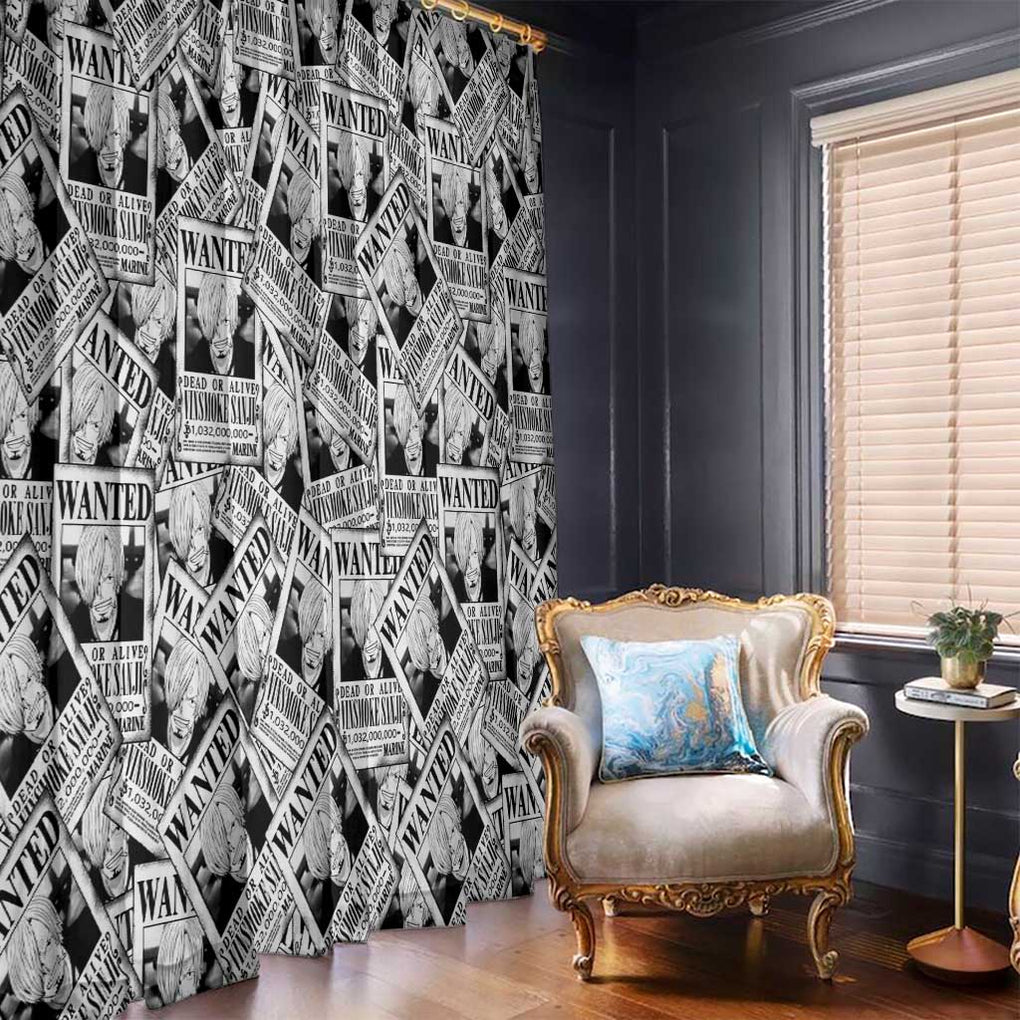 Sanji Wanted - One Piece Window Curtain Anime Style