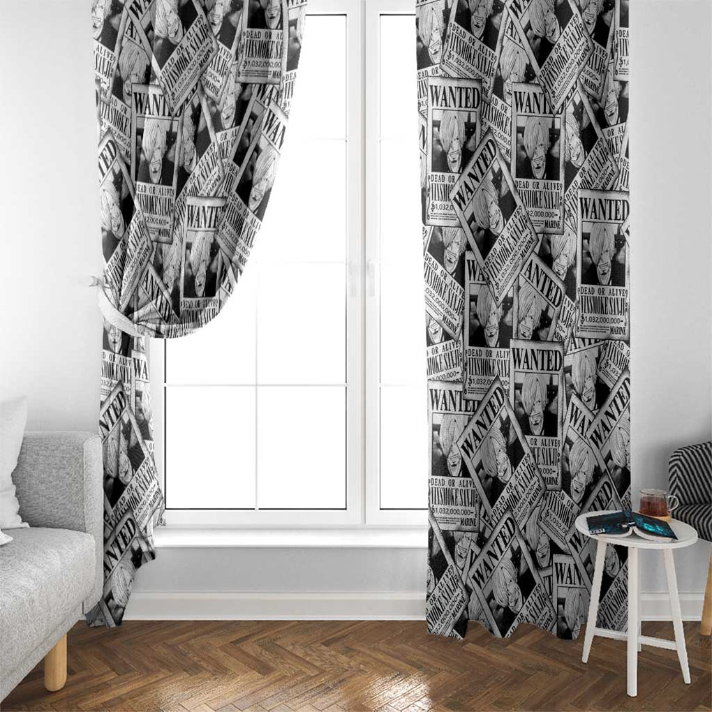 Sanji Wanted - One Piece Window Curtain Anime Style