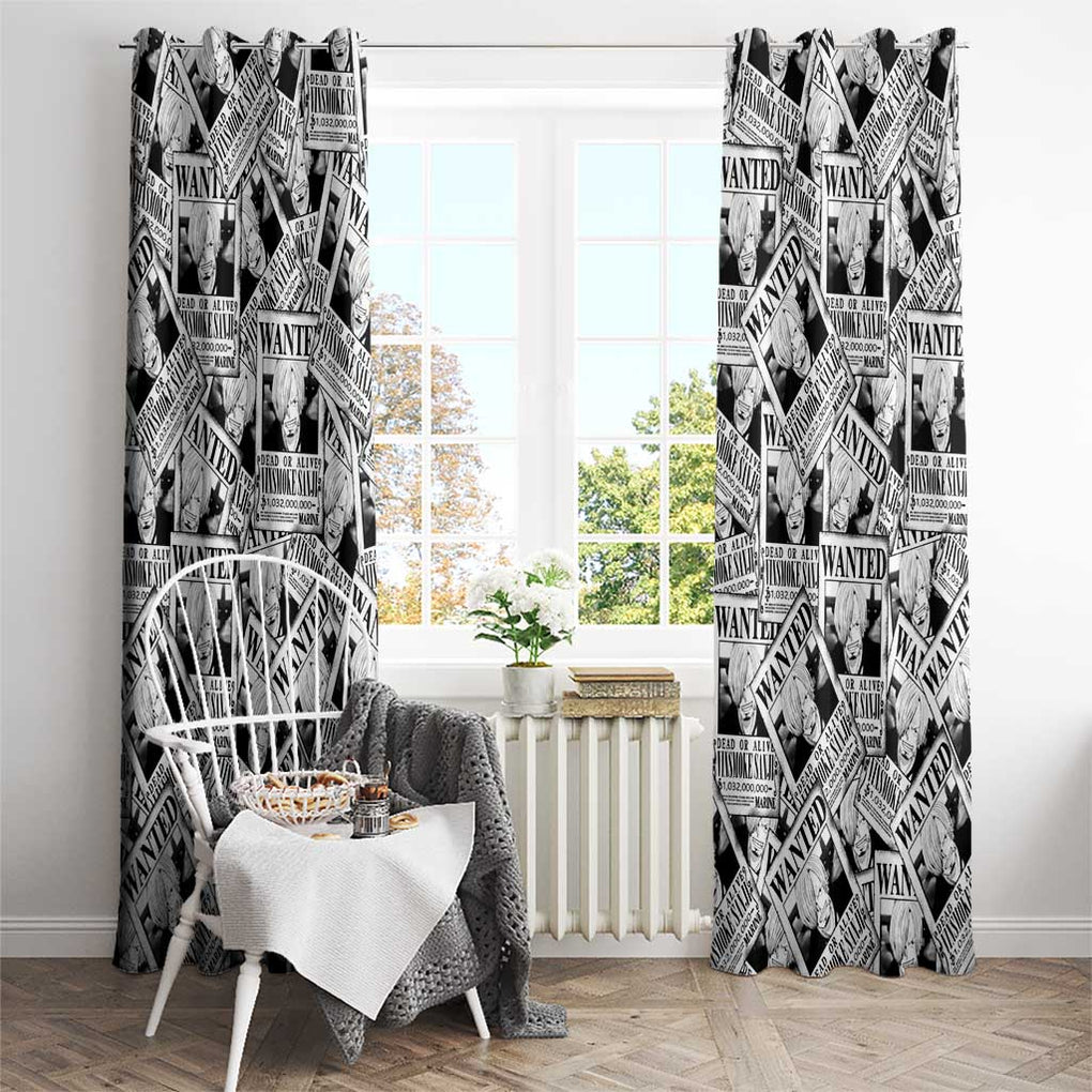 Sanji Wanted - One Piece Window Curtain Anime Style