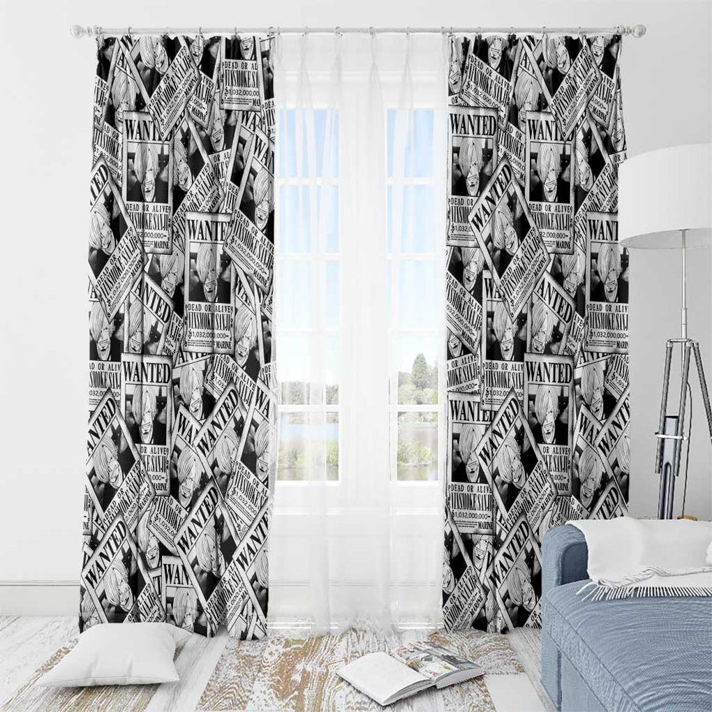 Sanji Wanted - One Piece Window Curtain Anime Style