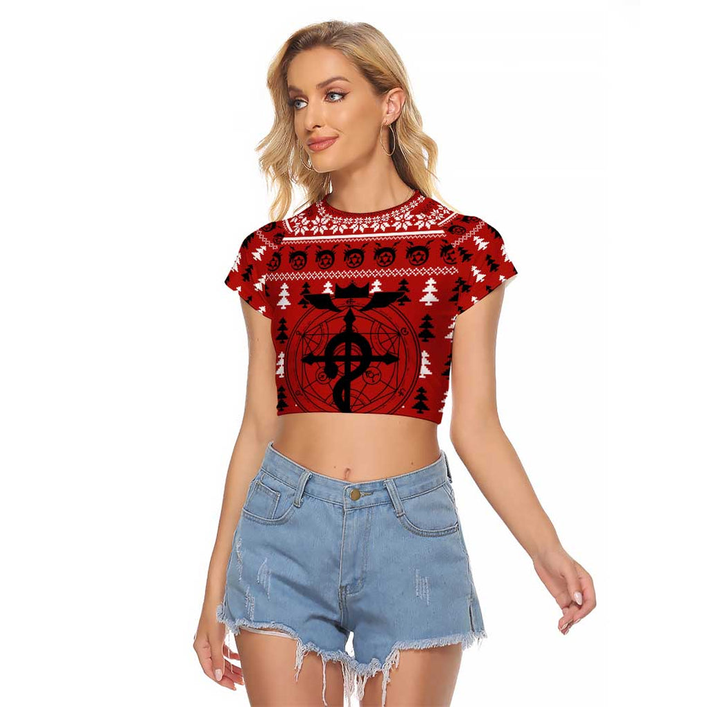 Fullmetal Alchemist - Fullmetal Alchemist Raglan Cropped T Shirt Anime Mix Christmas Style