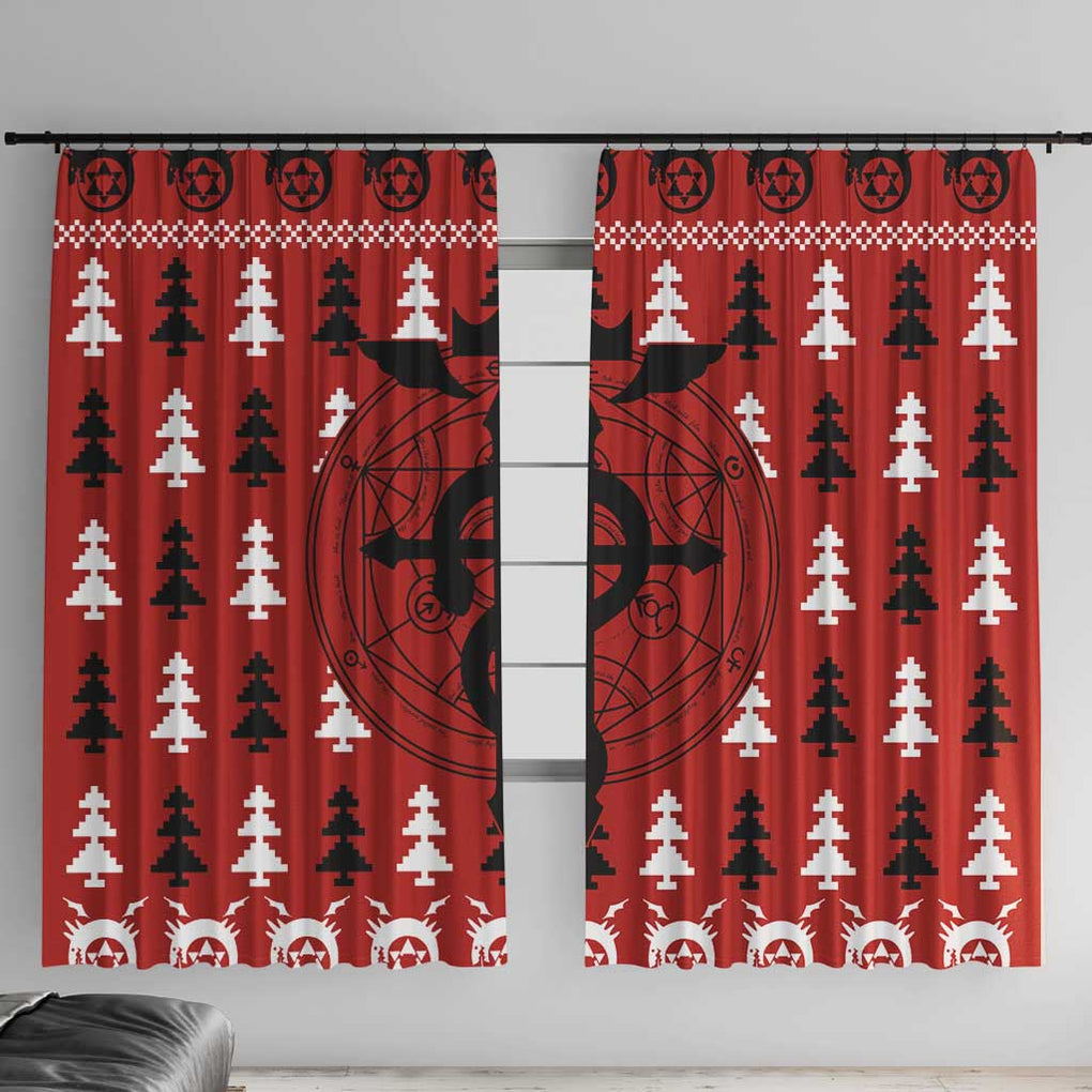 Fullmetal Alchemist - Fullmetal Alchemist Window Curtain Anime Mix Christmas Style