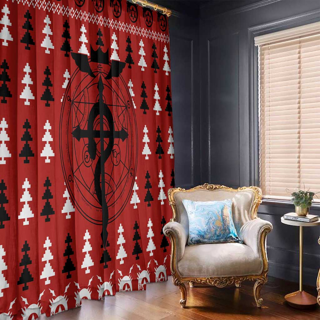 Fullmetal Alchemist - Fullmetal Alchemist Window Curtain Anime Mix Christmas Style