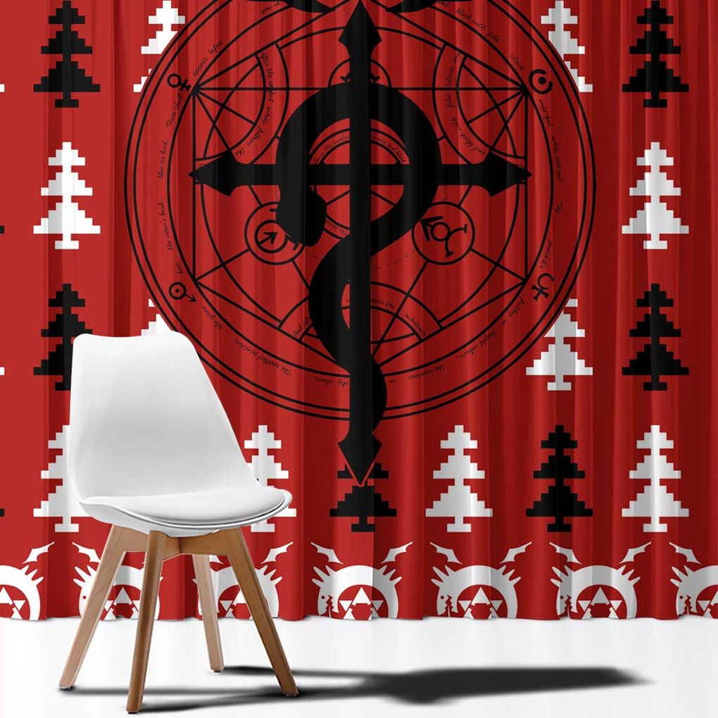 Fullmetal Alchemist - Fullmetal Alchemist Window Curtain Anime Mix Christmas Style