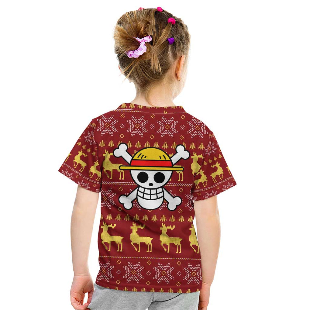 Luffy - One Piece Kid T Shirt Anime Mix Christmas Style