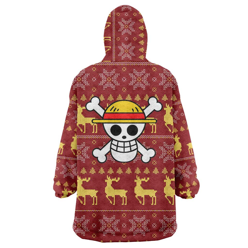 Luffy - One Piece Wearable Blanket Hoodie Anime Mix Christmas Style