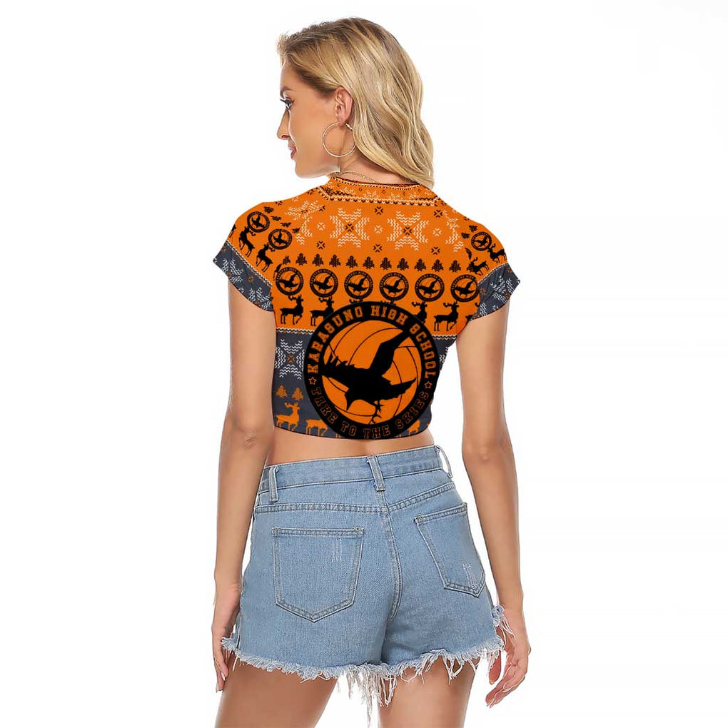 Karasuno - Haikyuu Raglan Cropped T Shirt Anime Mix Christmas Style