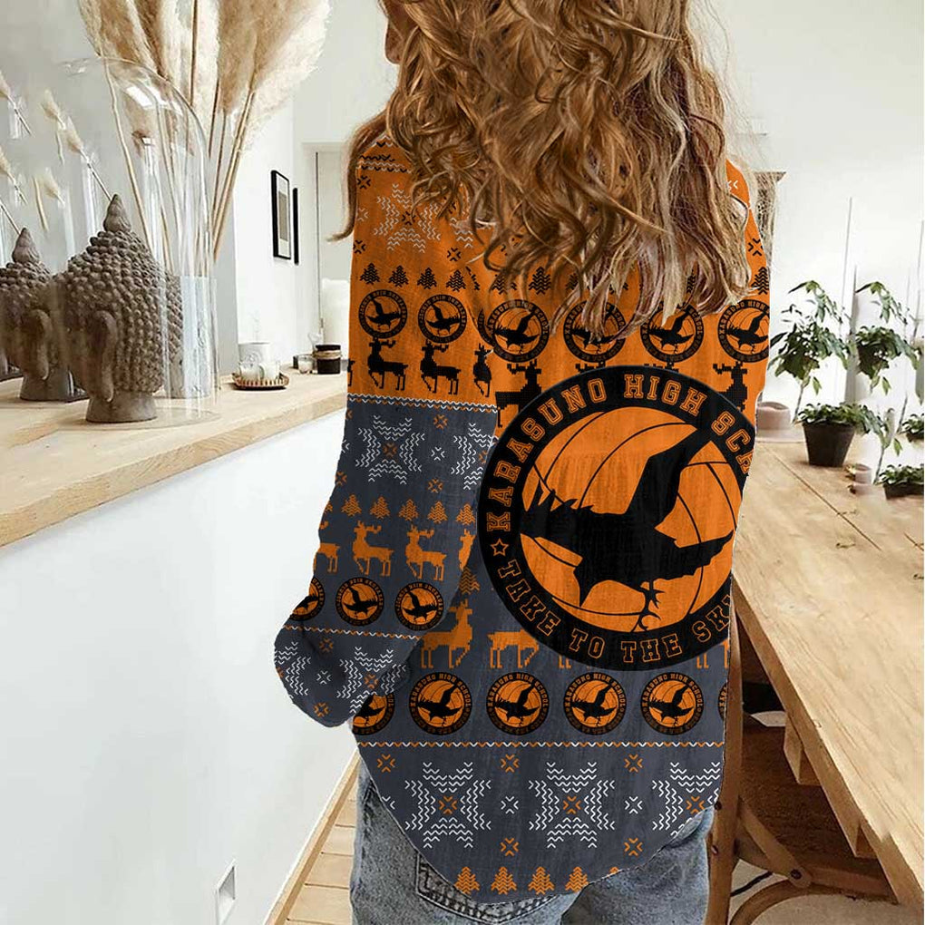 Karasuno - Haikyuu Women Casual Shirt Anime Mix Christmas Style