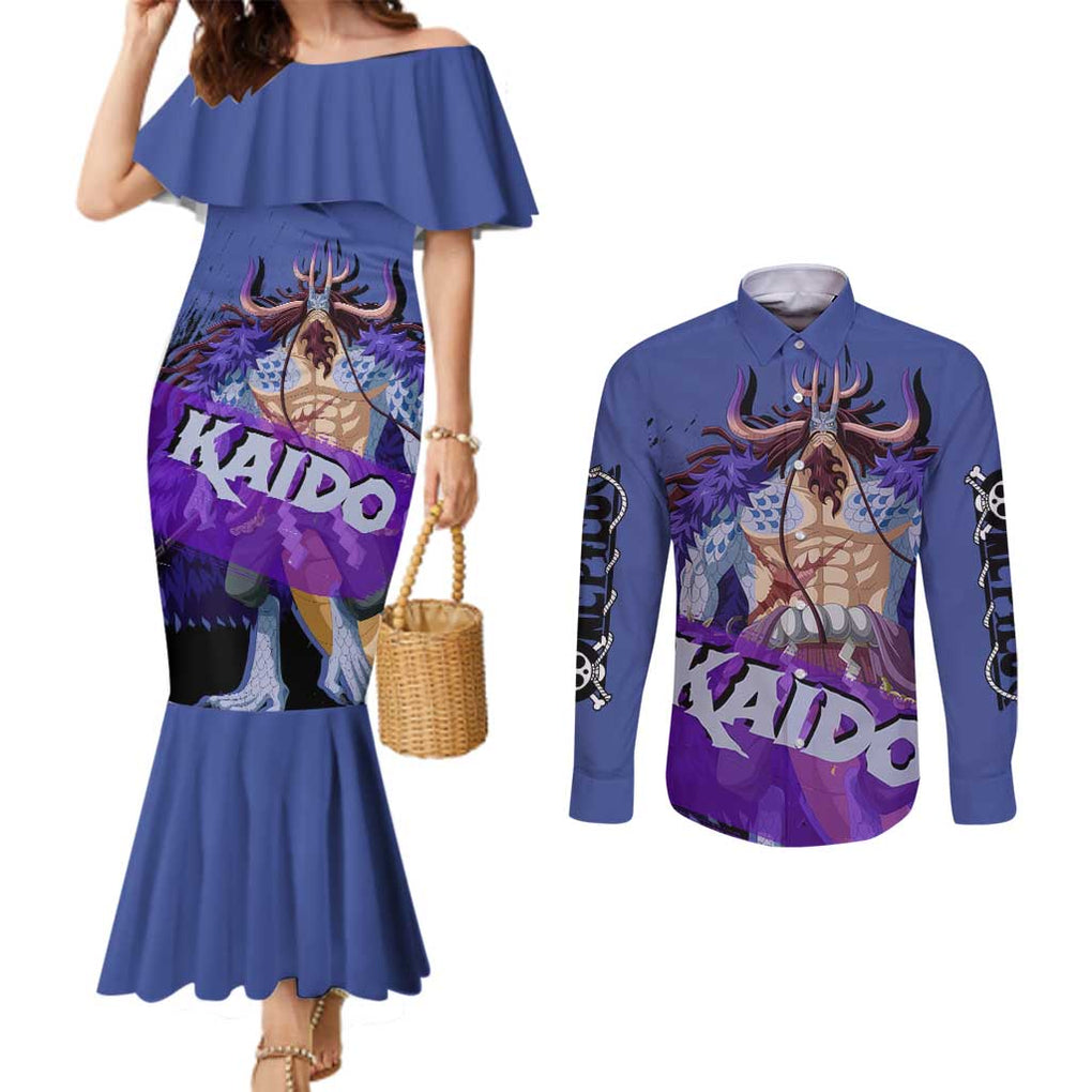 Kaido - One Piece Couples Matching Mermaid Dress and Long Sleeve Button Shirt Anime Style
