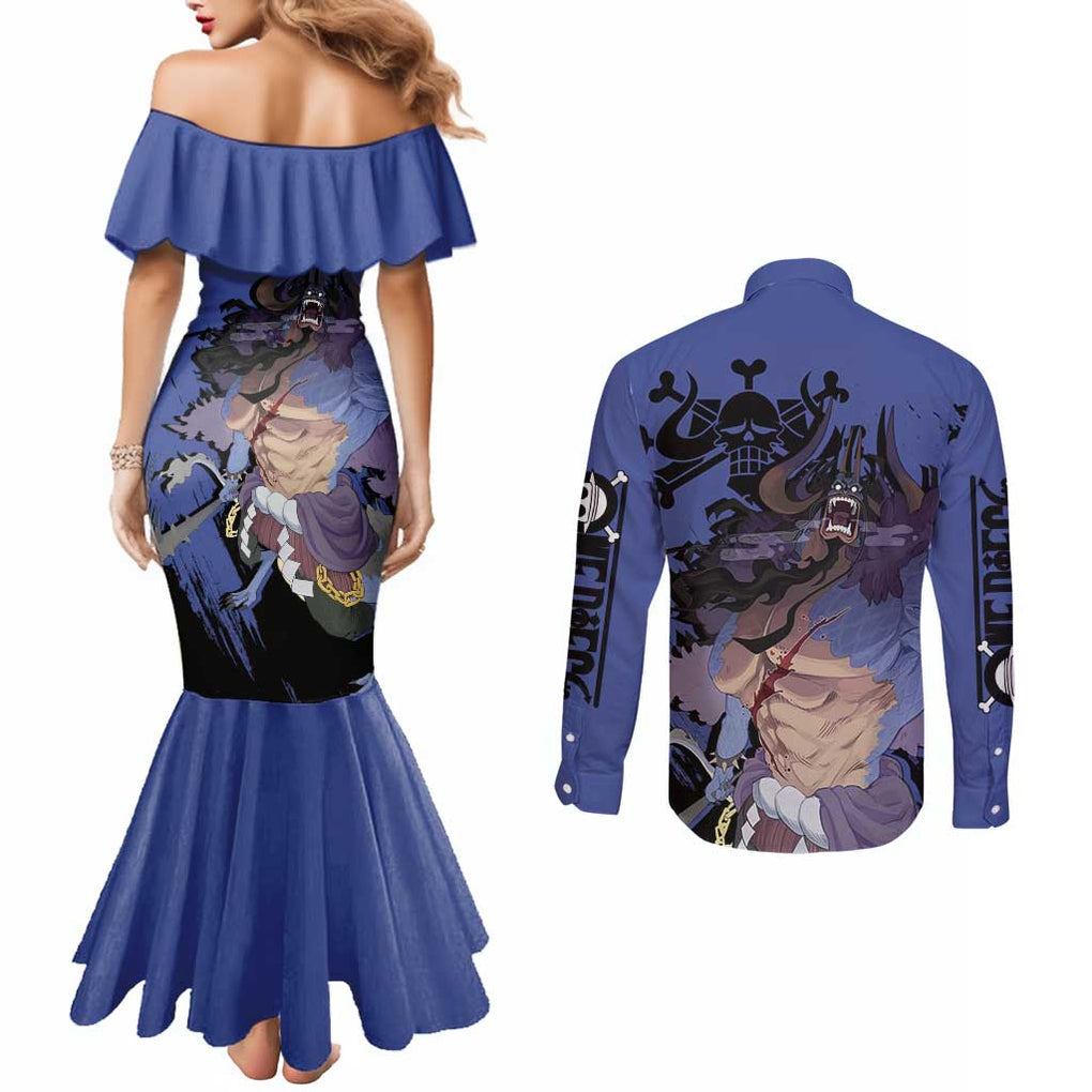 Kaido - One Piece Couples Matching Mermaid Dress and Long Sleeve Button Shirt Anime Style