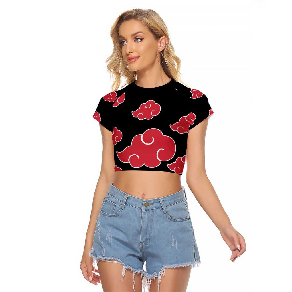 Akatsuki Uniform - Naruto Raglan Cropped T Shirt Anime Style