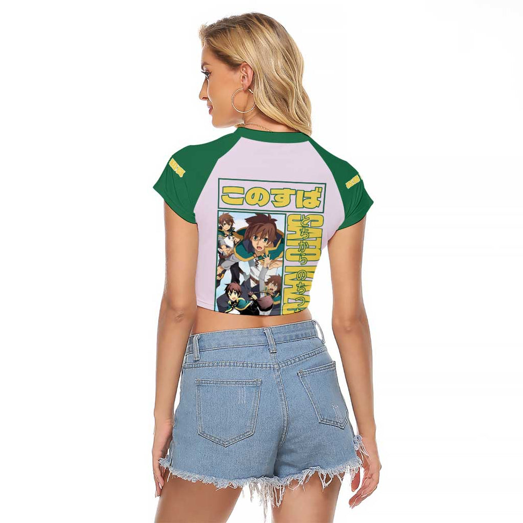 Sato Kazuma Konosuba Raglan Cropped T Shirt Anime Style