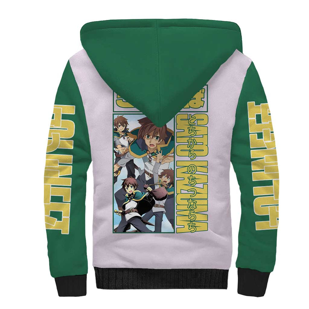 Sato Kazuma Konosuba Sherpa Hoodie Anime Style