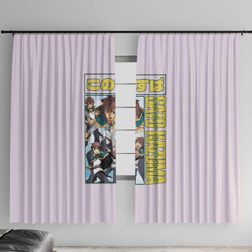 Sato Kazuma Konosuba Window Curtain Anime Style