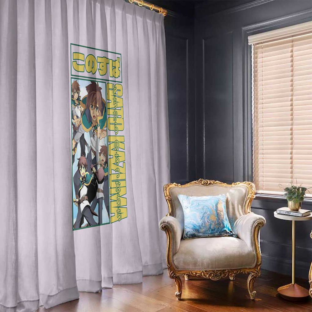 Sato Kazuma Konosuba Window Curtain Anime Style