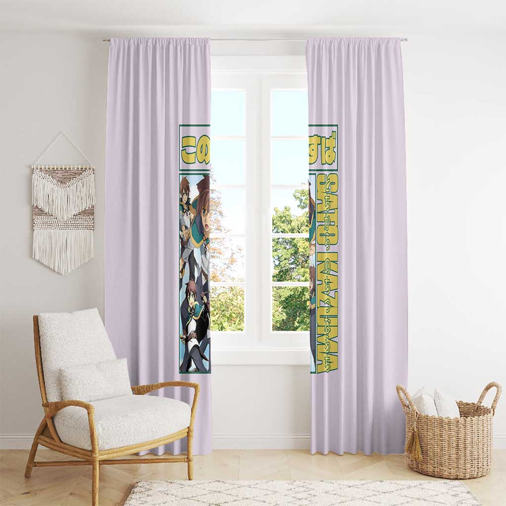 Sato Kazuma Konosuba Window Curtain Anime Style