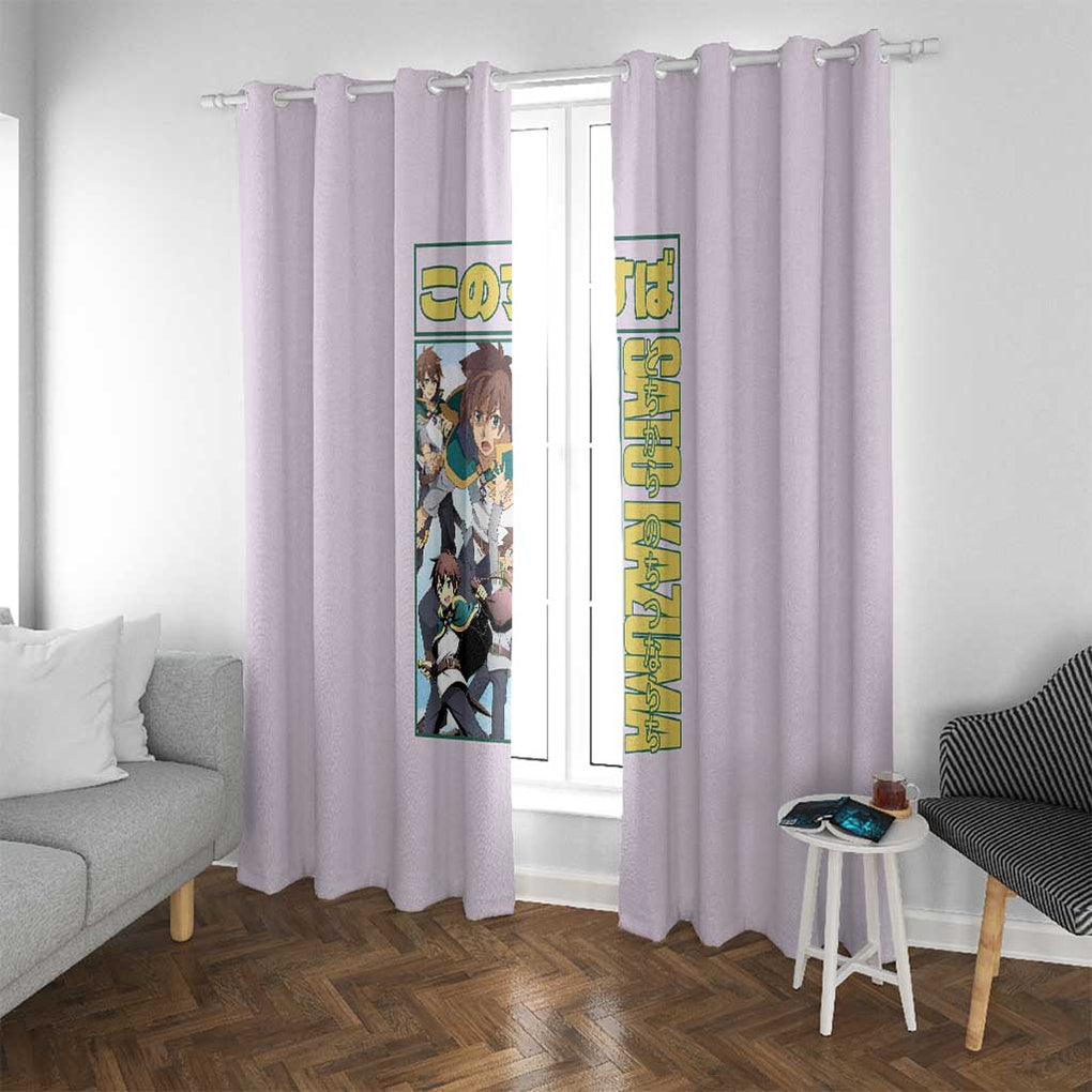 Sato Kazuma Konosuba Window Curtain Anime Style