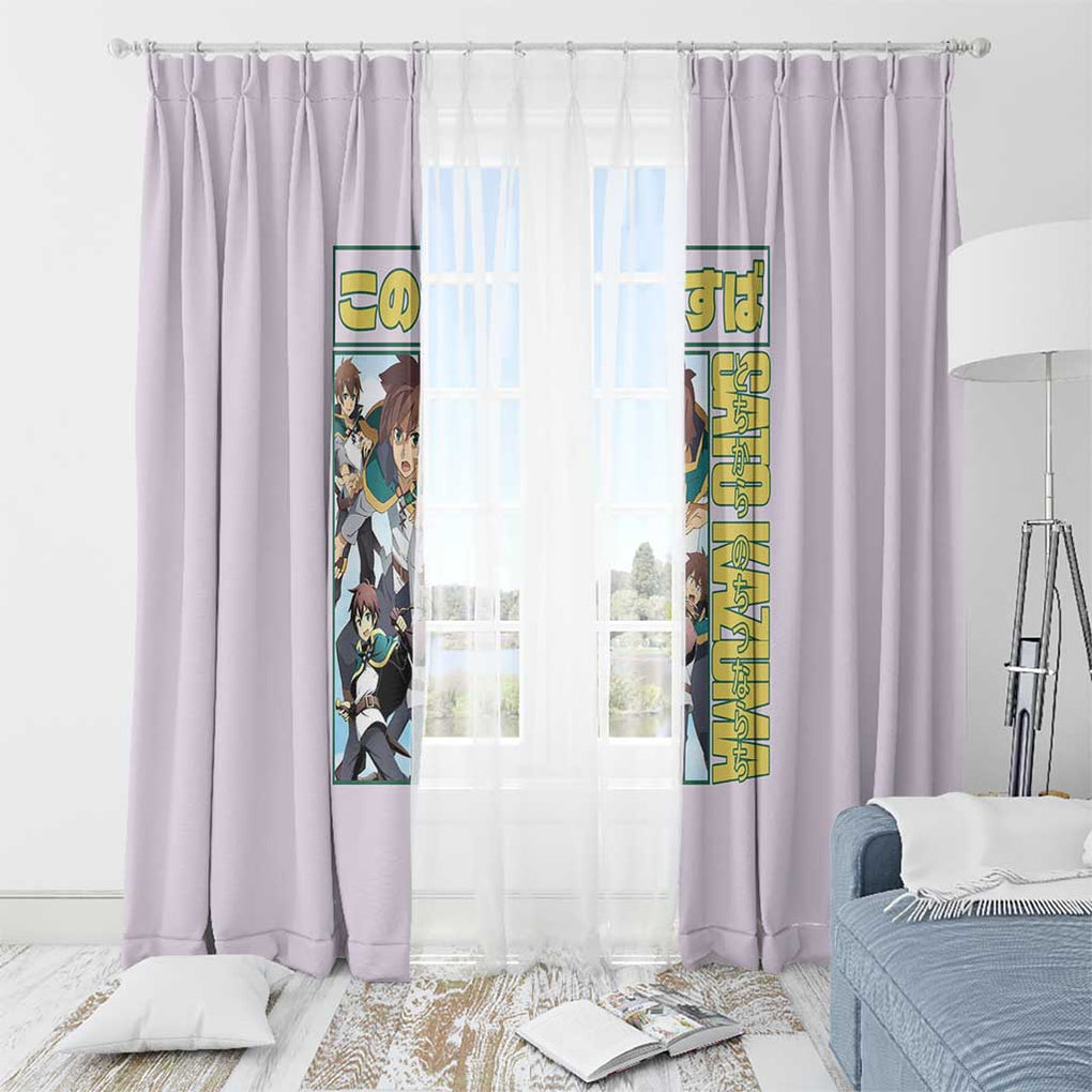 Sato Kazuma Konosuba Window Curtain Anime Style