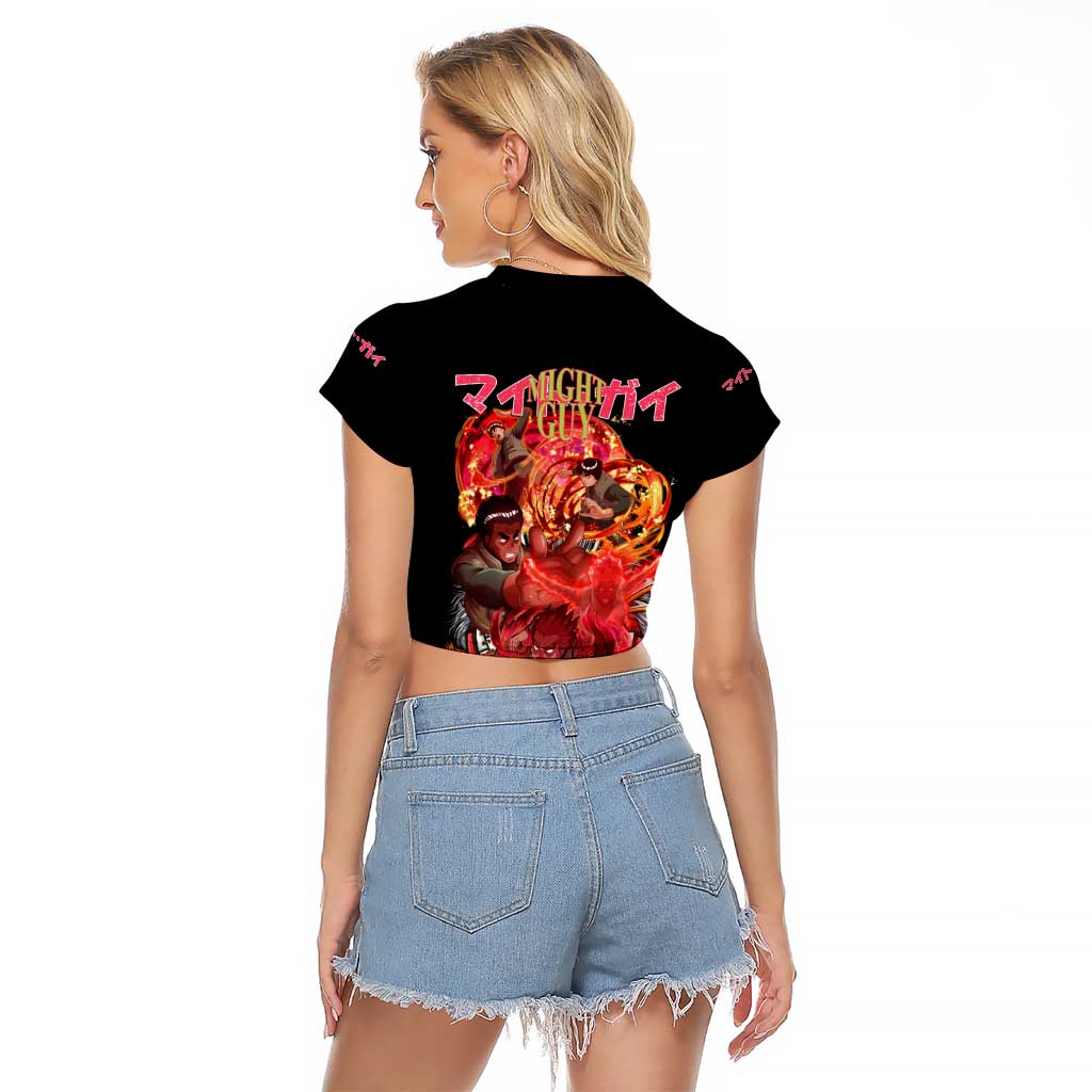 Might Guy V2 Naruto Raglan Cropped T Shirt Japan Anime Style - The Mazicc