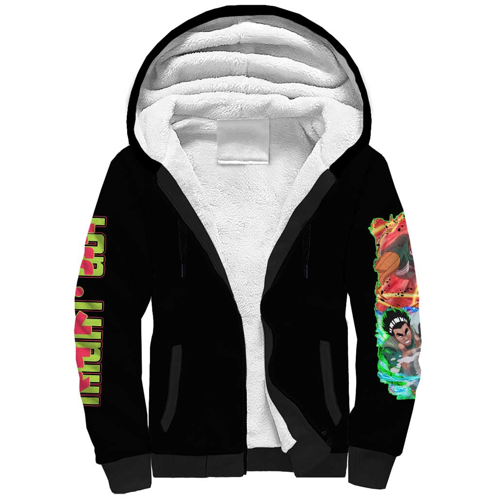 Might Guy V2 Naruto Sherpa Hoodie Japan Anime Style - The Mazicc