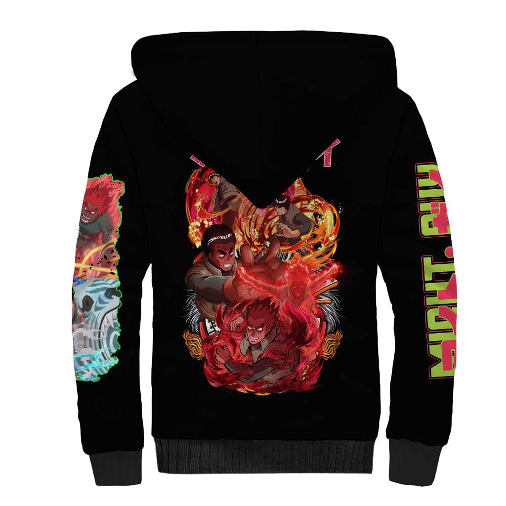 Might Guy V2 Naruto Sherpa Hoodie Japan Anime Style - The Mazicc