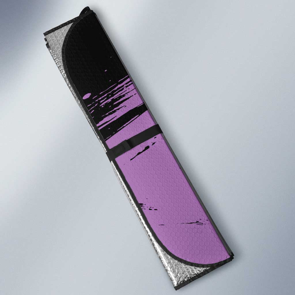 Sonic One Punch Man Anime Purple and Black Theme Auto Sun Shade with Stealth Pose and High-Speed Ninja Design - The Mazicc