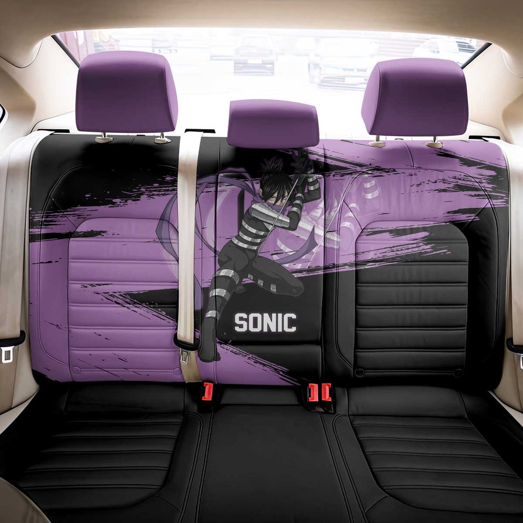 Sonic One Punch Man Anime Purple and Black Theme Back Car Seat Cover with Stealth Pose and High-Speed Ninja Design - The Mazicc
