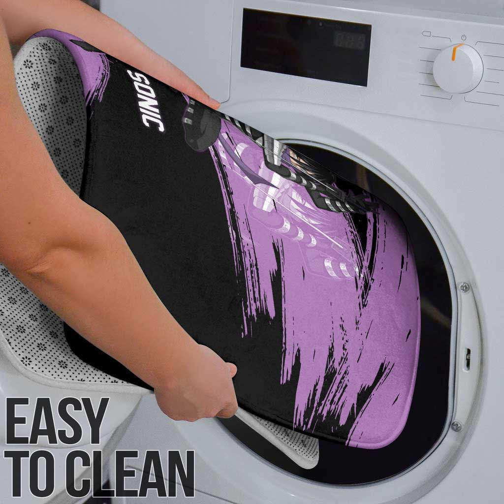 Sonic One Punch Man Anime Purple and Black Theme Bathroom Set with Stealth Pose and High-Speed Ninja Design - The Mazicc