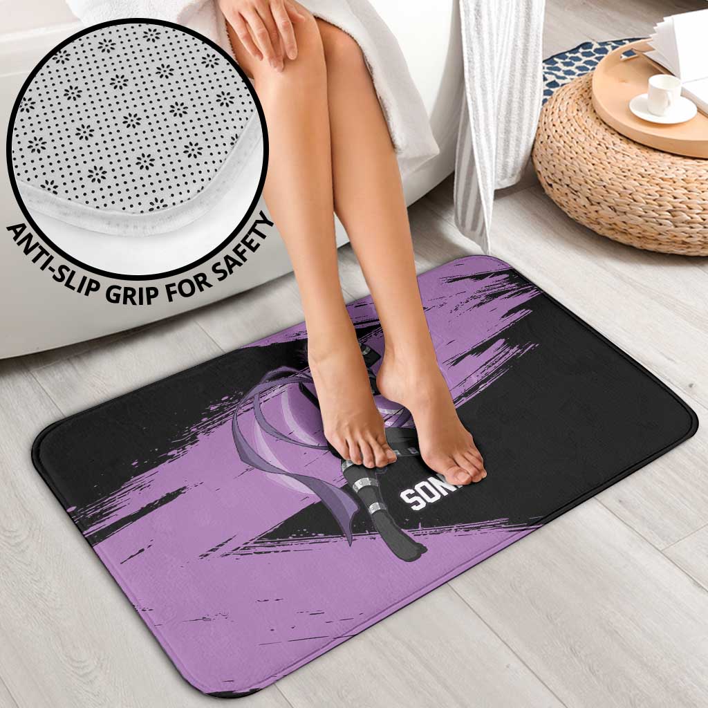 Sonic One Punch Man Anime Purple and Black Theme Bathroom Set with Stealth Pose and High-Speed Ninja Design - The Mazicc