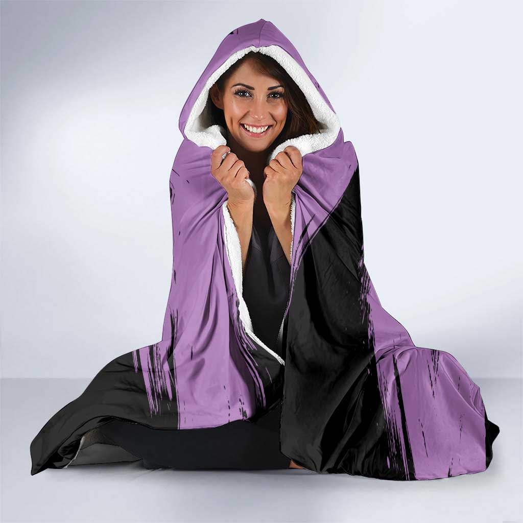 Sonic One Punch Man Anime Purple and Black Theme Hooded Blanket with Stealth Pose and High-Speed Ninja Design - The Mazicc