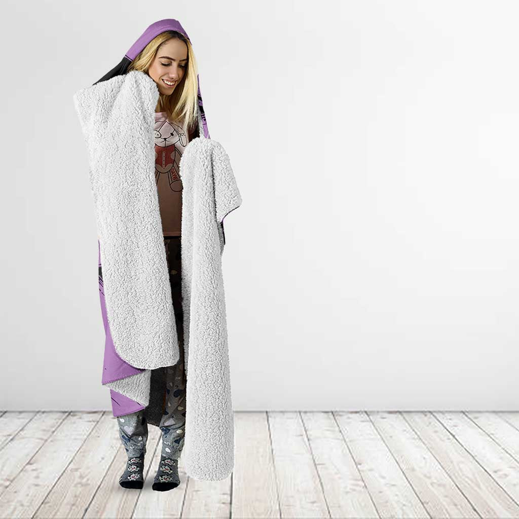 Sonic One Punch Man Anime Purple and Black Theme Hooded Blanket with Stealth Pose and High-Speed Ninja Design - The Mazicc