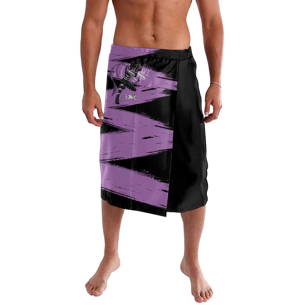 Sonic One Punch Man Anime Purple and Black Theme Lavalava with Stealth Pose and High-Speed Ninja Design - The Mazicc