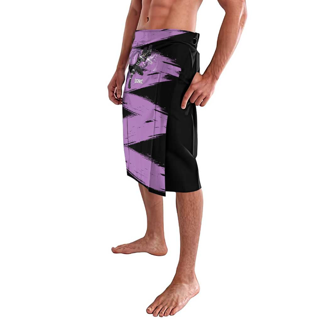 Sonic One Punch Man Anime Purple and Black Theme Lavalava with Stealth Pose and High-Speed Ninja Design - The Mazicc